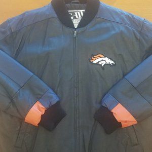Denver Broncos Carl Banks Genuine Leather Jacket - Very Nice, Good Condition!